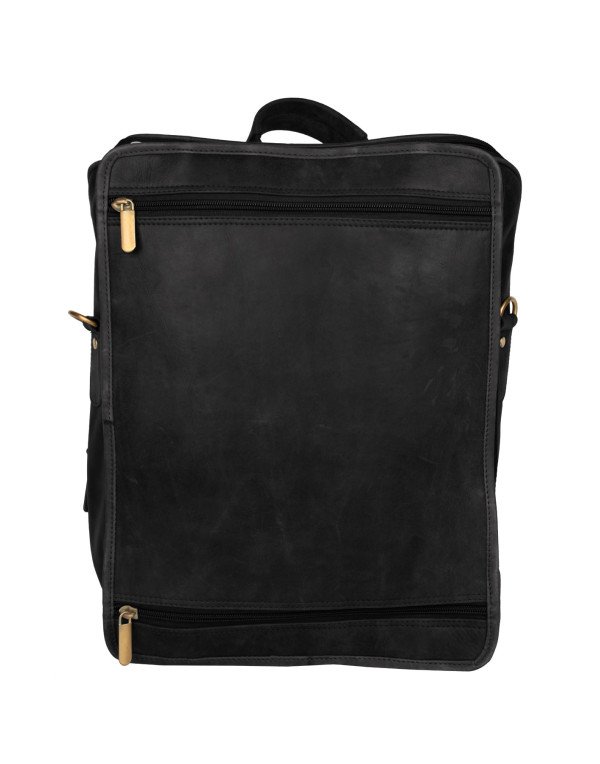 HugMe.fashion Genuine Leather Backpack for Men in Black and Brown BP20