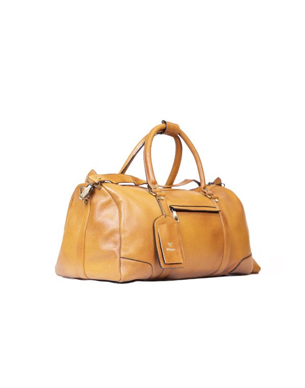 HugMe.fashion Pure Leather Duffel Bag In Yellowish Tan Colour DB21