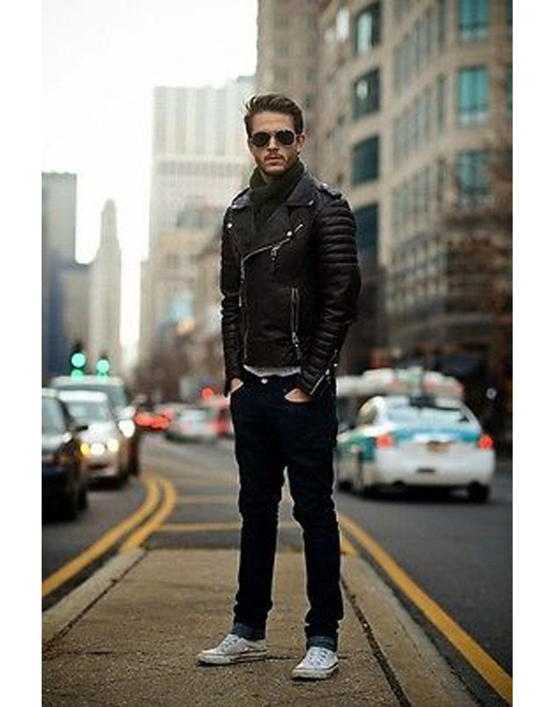 Men's Black Leather Jacket Style