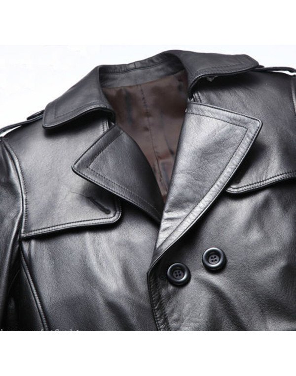 HugMe.fashion Leather Long Coat For Men and Women In Black Color JK161