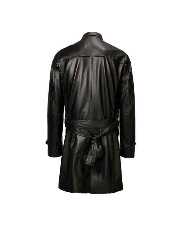 HugMefashion New Stylish Genuine Leather Long Black Color JK176