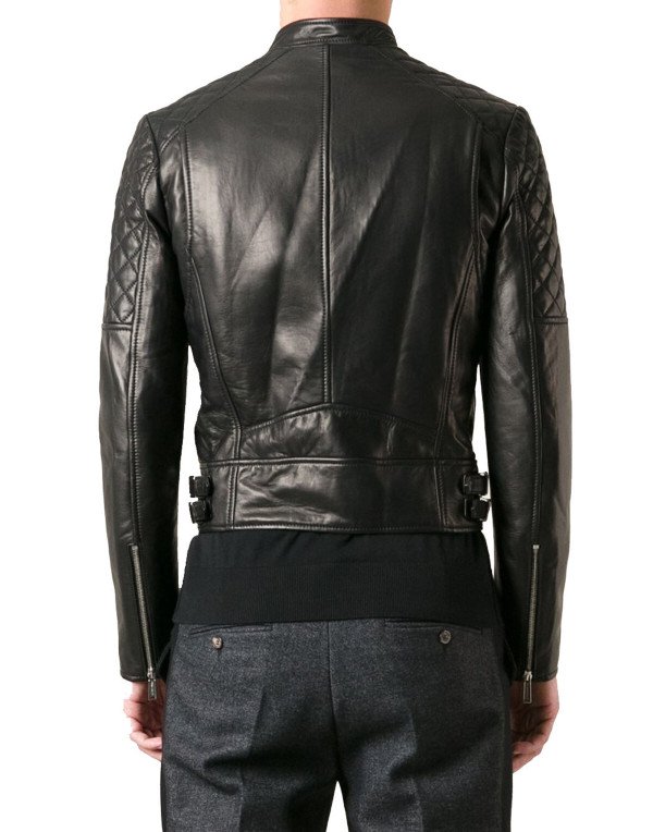 HugMe.fashion Leather Jacket Motorcycle Men JK22 Quilted Jacket 
