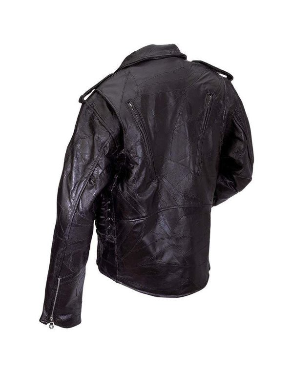 HugMe.fashion Black Color Biker Leather JK33 Bomber Jacket 