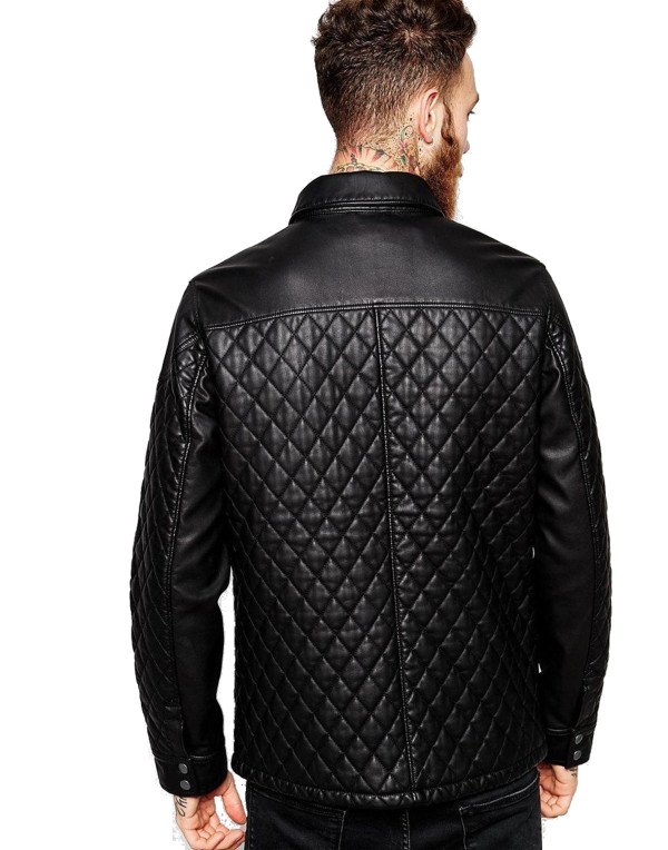 HugMe.fahion Men's Quilted Genuine Leather Jacket For Men's JK48 