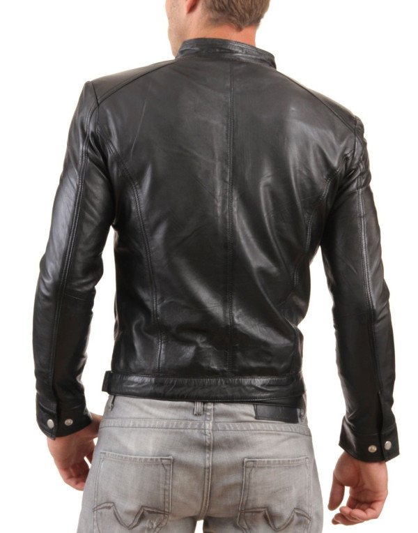 HugMe.fashion Stylish Black Leather Jacket for Men JK66