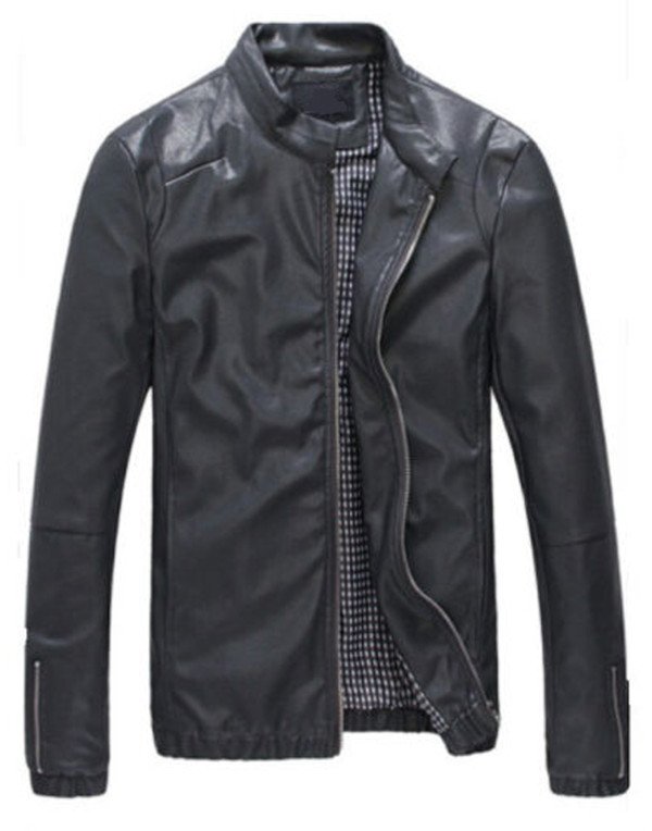 HugMe.fashion Elastic Closer  Leather Jacket for Men JK70