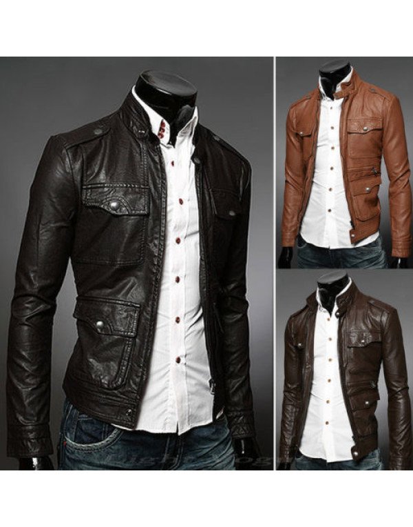 HugMe.fashion New Men Casual leather Jacket style ...