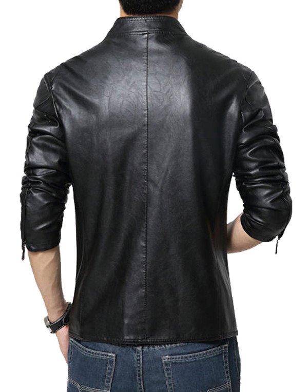 HugMe.fashion Leather Jacket Black Men Biker JK97