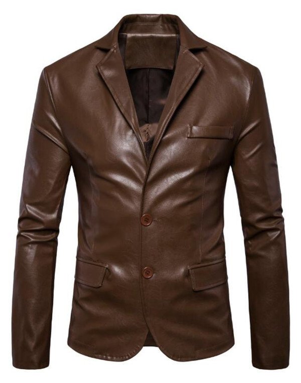 HugMe.fashion Lambskin Brown Leather Blazer Office...