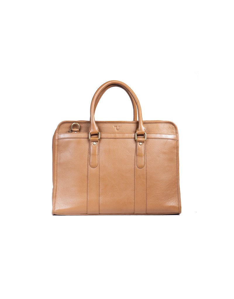 Lux & Berg Document Laptop Bag Yellow Camel Leather Bag