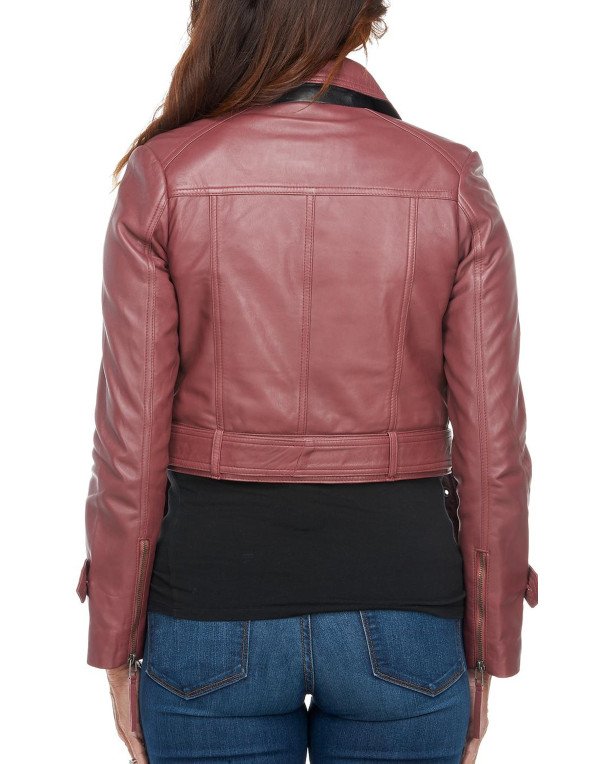 HugMe.fashion Women Short Bottom Genuine Leather Jacket LJK13