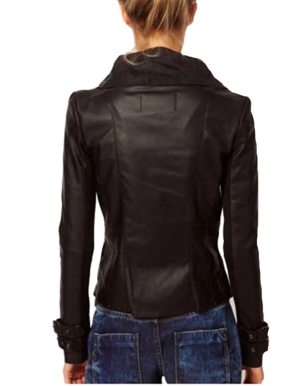 New quilted Black Genuine Leather Jacket  LJK26