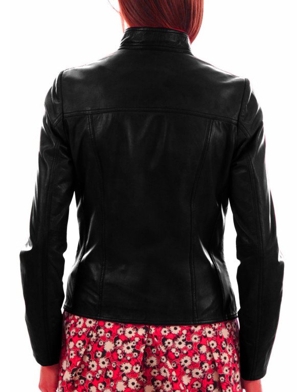 HugMe.fashion Genuine Leather Sort Biker Ladies Jacket LJK42