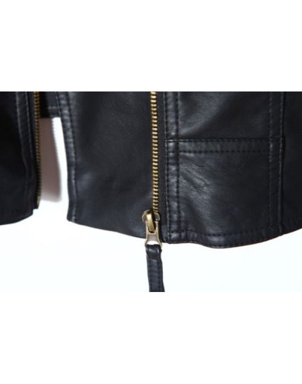 Genuine Leather Short Ladies Leather Jacket in Black LJK46