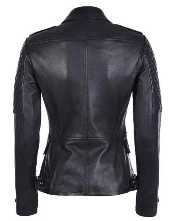 HugMe.fashion Ladies Casual Leather Jacket in Blac...