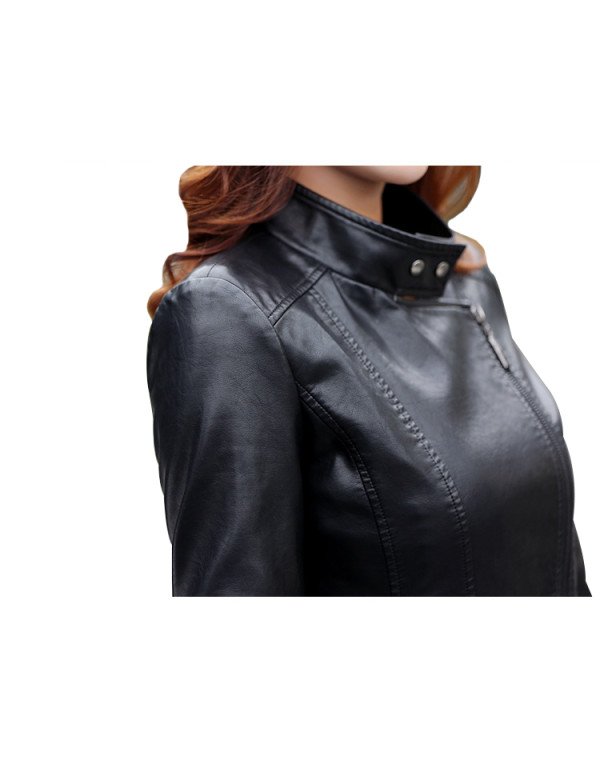 HugMe.fashion Ladies Genuine Sheep Leather Jacket Long Coat LJK58