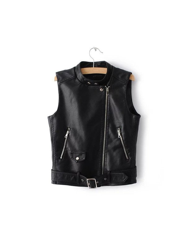 Genuine Leather Women Waistcoat in White color LCW...