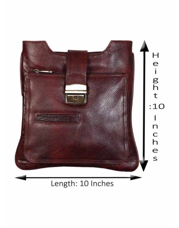 Genuine Leather Brown Designer Cross Body Reporter Bag SL02