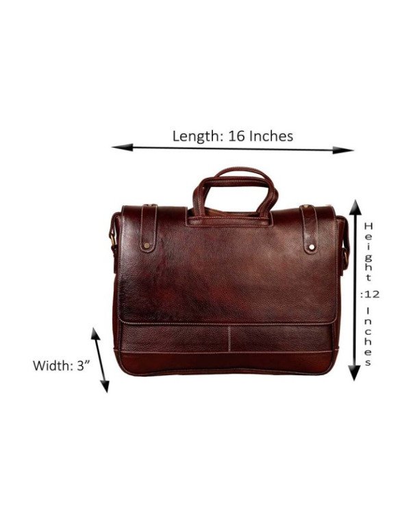 Genuine Leather Brown Portfolio Carry Case / Office / Laptop Bag for Men SB25