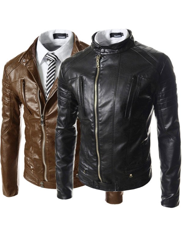 All Black Stylish Fashion New High Quality Men Sheep Leather Jacket
