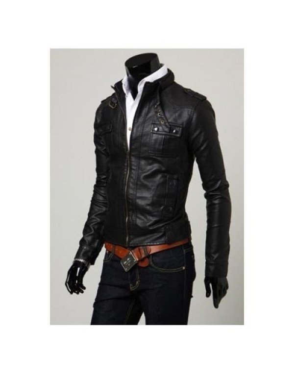 HugMe.fashion Genuine Leather Jacket for Men Biker  Motorcycle Slim Fit JK92