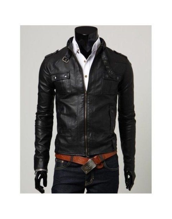 HugMe.fashion Genuine Leather Jacket for Men Biker  Motorcycle Slim Fit JK92