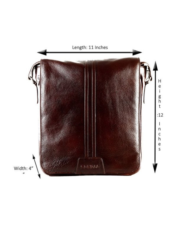 Full Flap Crossbody Leather Messenger Bag