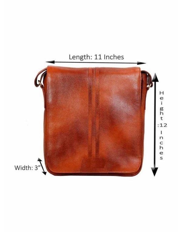 Full Flap Crossbody Leather Messenger Bag