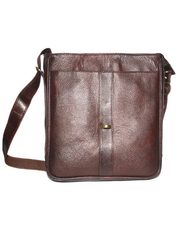 Men Brown Genuine Leather Laptop Tablet SB21