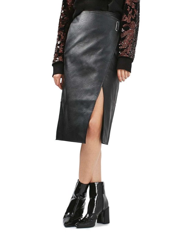 Genuine Sheep Leather tillney Long Skirt SK10 