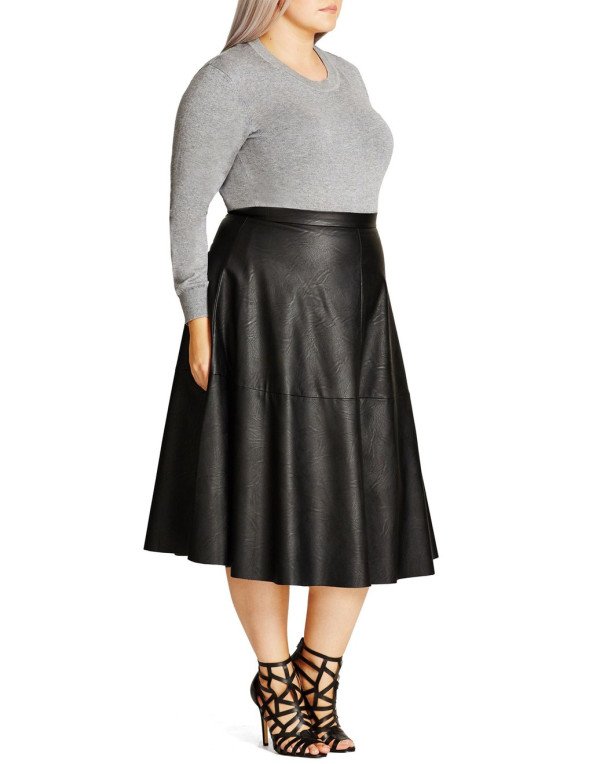 New Skirt Fit Sheep Leather Plus Size Skirt SK5