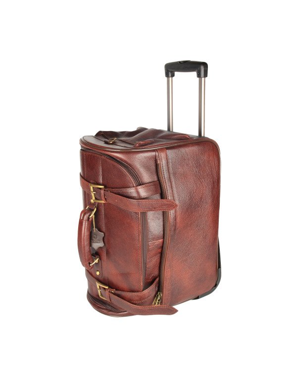 HugMe.fashion Genuine NDM Leather Bag Travelling Luggage Bag For Men and Women in Brown Color TB17