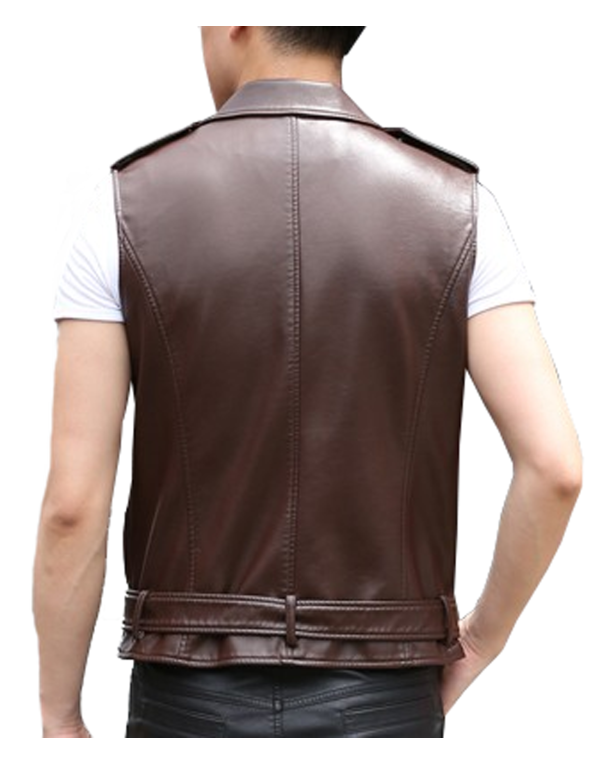 Genuine Sheep Leather Jacket in Brown Color WC02