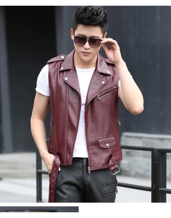 Genuine Sheep Leather Jacket in Brown Color WC02