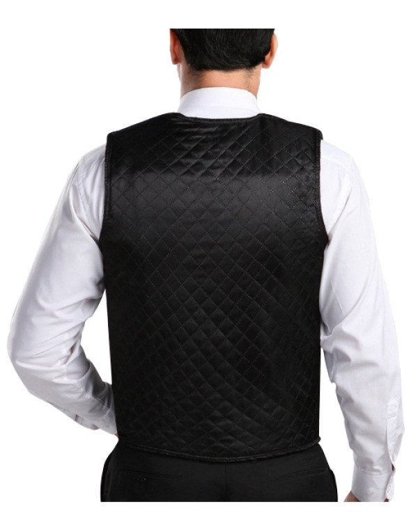 Genuine Sheep Leather Formal Black Waistcoat For Men WC10